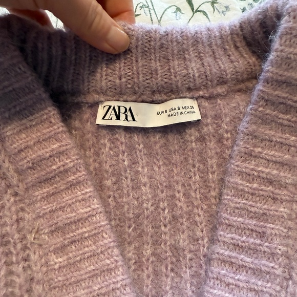 Zara Oversized Cardigan - Lavender color  | Size S - Picture 6 of 7